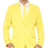 Yellow Slim fit Casual Men Suits for Prom 2 piece Custom Wedding Tuxedo with Peaked Lapel Man Fashion Clothes Set Blazer Pants X0909