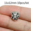 Metal Charms DIY Antique Sliver Gold Color Tibetan lion Head Beads Spacer Beads For Jewelry Making 11x12mm