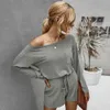 Bodysuit Uzun Kollu kadın Sonbahar Katı Renk Basit Rahat Takım Elbise Kadın Rahat Cepler Playsuits Tulum Kadınlar Için 210514