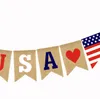 EUA Swallowtail Banner Independência Day String Flags Letras Bunting Banners 4th of Julho Party Decoration Sn5305