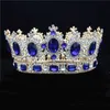 Barock krona brud tiaras stor storlek rund diadem drottning kung brud huvudstycke stort bröllop hår smycken mode huvud prydnad x0726