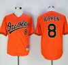 Vintage Cal Ripken Jr. Jerseys Baseball 1975 1989 2001 Blanc Noir Orange Pull Bouton Home Away Tout Cousu et Broderie