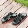 여름 패션 샌들 Men039S 브랜드 해변 실내 실외 캐주얼 편안한 검은 평면 신발 1335898