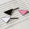 two pieces 21ss women hair clips luxury fashion Barrettes TISCO material inverted triangle design Retro leather with European and 304F