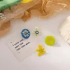 Stud 2022 Summer Arrival Blue Yellow Flower Asymmetry Earrings For Women Fashion Jewelry Beach Holiday Pendientes