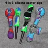 Pipa in silicone FDA con ciotola Bong in silicone Pipa per tabacco Dry Herb Vaporizzatore raccoglitore di cenere di vetro