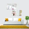 Stickers muraux 6pcsset miroir surface autocollant bricolage forme de vague 3D moderne maison chambre bureau decor8965520