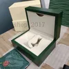 Cajas de lujo para relojes verdes, originales con tarjetas y papeles, certificados, bolsos, cajas para relojes 116610 116660 116710 con regalo 332F