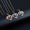 European American Fashion Love Heart Necklace Embellished with Crystals Mom Womens Valentines Gift