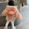 Jackor 2021 Baby Girls Fur Coat Solid Color Girl Coats Kids Toddler Vinter Kläder GIR1