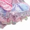 Baby Girls Rompers Färgglada Ärmlös Born Girl Floral Tutu Romper Bowknot Backcross Jumpsuit Sunsuit Kläder Outfits Set 210816