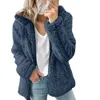 Mulheres outono inverno zíper pelúcia cor sólida cor coberta tops casual moda solta vintage cardigan oversize camisolas casaco 211014