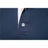 新しい夏のコットンポロメンジリン刺繍高品質ブランドデザインポロシャツ男性半袖男性服トップスティー210401