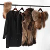 Parka lungo impermeabile Giacca invernale da donna Cappotto in vera pelliccia Natural Raccoon Streetwear Capispalla staccabile 210917