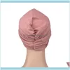 Aessories Araçları Saç ÜrünleriFashion Bandanalar Kadınlar Türban Müslüman Şapka Büküm Başörtüsü Bonnet Kap Yetişkin Kemo1 Bırak Teslimat 2021 kmBTF