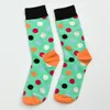 Peonfly New 2020 Arrived Happy Men Colorful Dot Design Combed Cotton Leisure Socks Funny Gift Happiness X0710