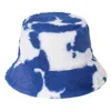 Femme hiver chaude épaissie bougeeuse moelleuse chapeau de chapeau de lait de lait de lait de vache à crampons imprimés écran solaire Panama pêcheur capg g220311