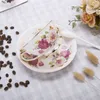 250ml styl europejski porcelany kawa spodek zestaw luksusowe ręcznie robione kwiat ceramiczny wysokiej jakości prezent popołudniowy herbata filiżanka