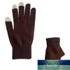 Fünf Fingerhandschuhe Unisex Winter Kaschmir Strick Silikon Rutschfeste Verdicken Warme Fleece Magie Winddichte Handschuh Weiche Stretchy # 1