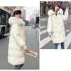 سترة النساء الأسود الأبيض الوردي M-3XL زائد الحجم سترة الشتاء الكورية طويلة الأكمام مقنعين فضفاض الدفء الملابس LR435 210531