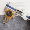Reloj mecánico clásico automático de cuarzo para hombre Blue Sky Eagle resistente al agua acero inoxidable multifuncional cronógrafo de negocios Mene2124
