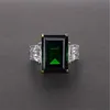 Choucong Cocktail 12ct RABE Diamond Wedding Rings Luxury Jewelry Real 100 Soild 925 Sterling Silver Emerald Cut Sapphire Moissan3456814