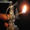 Ermakova European Antik Bronze Greek Justice Goddess Staty Fair Angels Resin Skulptur Ornament Skrivbord Heminredning Gåva 210607