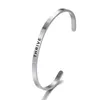 Bangle Arrival 316L Stainless Steel Engraved THRIVE Bracelets Inspirational Positive Quote Cuff Mantra & Bangles