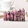 6-7cm Natural Rhodonite Arts and Crafts Crystal Tower Gifts Healing Polished Reiki Energy Stone Ornaments
