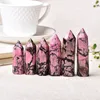 6-7 cm Rhodonite naturale Arti e mestieri Crystal Tower Gifts Healing Reiki Energy Stone Ornaments