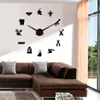 Horloges murales créatives Super grand bricolage horloge stéréo Art miroir autocollants pour cuisine Table calmar
