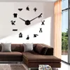 Wandklokken Creatieve super grote DIY Stereo Clock Art Mirror Stickers voor keukentafel inktvis