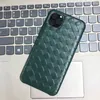 Étuis de téléphone portable en cuir véritable à motif tissé à la mode pour iPhone 11 Pro Max, couverture de luxe douce et agréable au toucher pour iPhone 11/Pro/Max