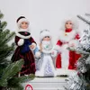 Natal Papai Noel bonecas elétricas brinquedo decoração com dança de música presente de aniversário para crianças ano navidad ornamentos caseiros 211019