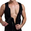 Men's Body Shapers Men's Men Waist Trainer Vest Corset Shaper Zipper Sauna Tank Top Workout Shirt