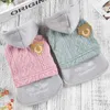 Warm Small Dog Overcoat Pets Clothes Winter Dogs Knitted Apparel Puppy Hoodies Sweater For Cats Coat Yorkshire Pomeranian Outfit 211013