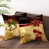 45 * 45 cm goud Kerst kussensloop Xmas Tree Elk Cartoon Taille Kussenhoes Auto Sofa Kussensloop Woondecoratie Benodigdheden BH5220 WHLY