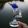 Unik Bong Peach Shape Showerhead Perc Hookahs 7 tums Rig 14mm Kvinna Joint 5mm Tjock Heady Glas Bongs Recycler Percolator Oil Dab Rigs