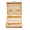 Tragbare Holzkiste mit rollender Tablett Natürlicher handgemachter Holz-Tabak-Zigaretten-Aufbewahrungsbox-Behälter für Raucher-Pip-Zubehör