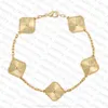 Designer Bracelets Classic Clover Bracelet Fashion Five Flower for Man Woman Gold Silver Optional 18 Color High Quality