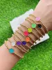 Beaded Strands 10st Gold Color Ball Beads Armband med Emalj Heart Star Charm Colorful Fawn22
