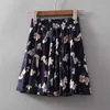 Summer Korean Women High Waist Chiffon Mini Skirt Sweet Ladies Elastic A-line Umbrella Shorts Skirts Big Swing Short 210730