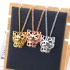 Pendant Necklaces Classic Fashion Leopard Head Cubic Zirconia Stone Animal Panther Necklace For Men Or Women Designer Copper Jewel3793982