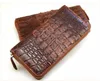 100% genuine crocodile brown long men wallet alligator skin leather wallets money clip