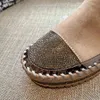 Nowości Ciepłe damskie buty kostki płaskie dolne buty Slip-on Round Toe Rhinestone Fur Collar Platformy Knitting Handmade Ladies