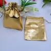 Mordoa 50st Guld Silver Color Drawstring Smycken Giftväska 7 * 9cmparty Year Christmas / Wedding Organza Bags Pouches