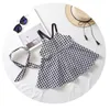 Barnklänning Summerklänning Korean New Children's Wear Children's Black and White Classic Lattice Suspender kjol