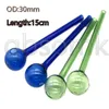 Qbsomk hookahs 6.0inch 15 cm comprimento pyrex vidro óleo queimador de óleo tubo claro azul verde água de cabeça tubos de mão acessórios para fumar