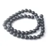 WOJIAER naturel Onyx boule ronde pierre noir perles givrées entretoise en vrac pour la fabrication de bijoux 6 8 10 12mm 15 1/2 "BY908