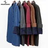 Shan Bao 겨울 브랜드 따뜻한 양털 두꺼운 격자 무늬 셔츠 플러스 사이즈 청소년 남성용 느슨한 긴팔 셔츠 5xl 6xl 7xl 8XL 10XL 210531